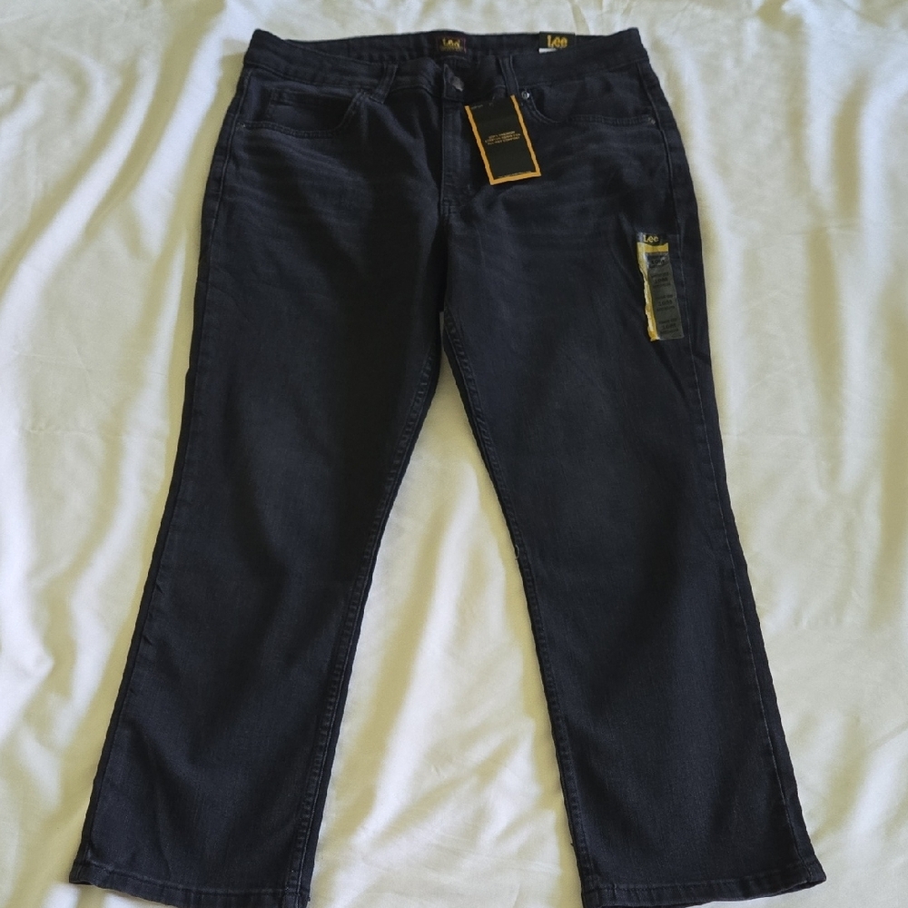Lee Black Straight Leg Denim Jeans with Branded Tag